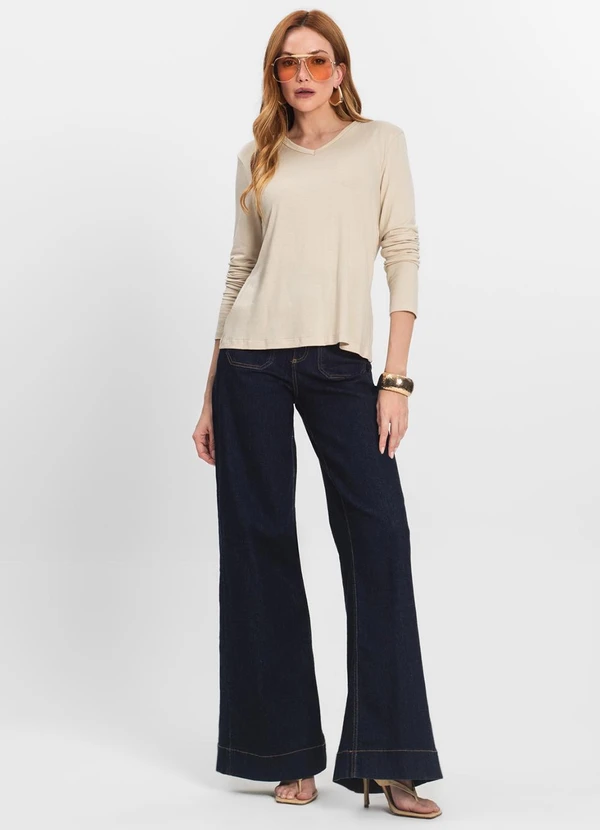 Select - Blusa Manga Longa Bege 3