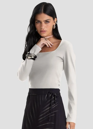 Dianna - Blusa  Manga Longa Bege - DIANNA