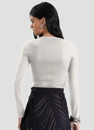 Dianna - Blusa  Manga Longa Bege - DIANNA