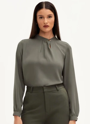 Principessa - Blusa Manga Longa Verde Acizentado Beth - PRINCIPESSA