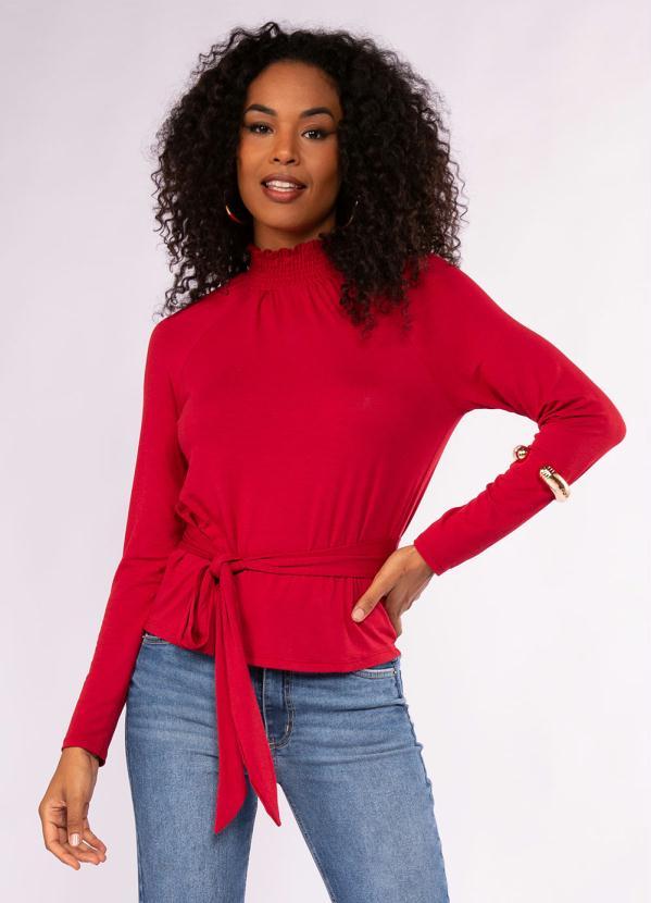 Doce Trama - Blusa Manga Longa Bordo