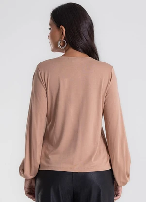 Endless - Blusa Manga Longa Bufante Marrom - ENDLESS