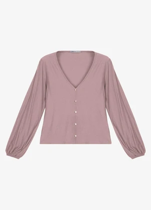 Endless - Blusa Manga Longa Bufante Viscose Rosa - ENDLESS
