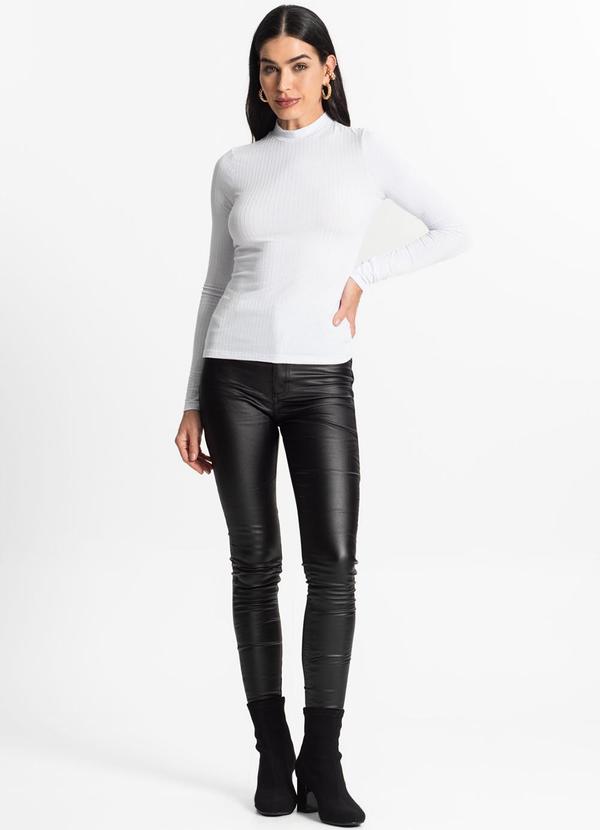 Select - Blusa Manga Longa Canelada Branco 4