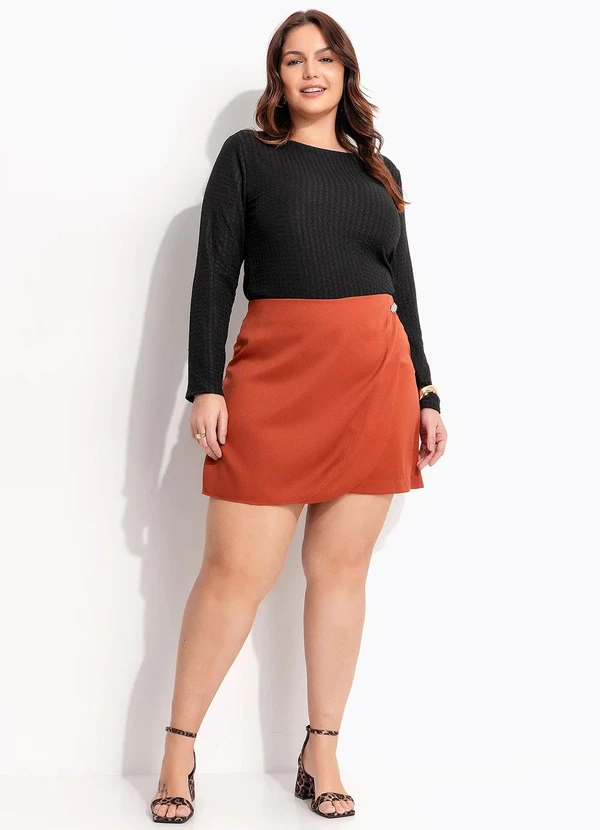 Quintess - Blusa Manga Longa Canelada Texturizada com Decote Redondo 11