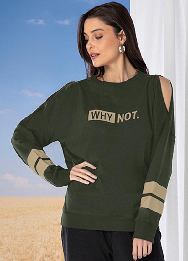 Use Modo - Blusa Manga Longa com Abertura Verde