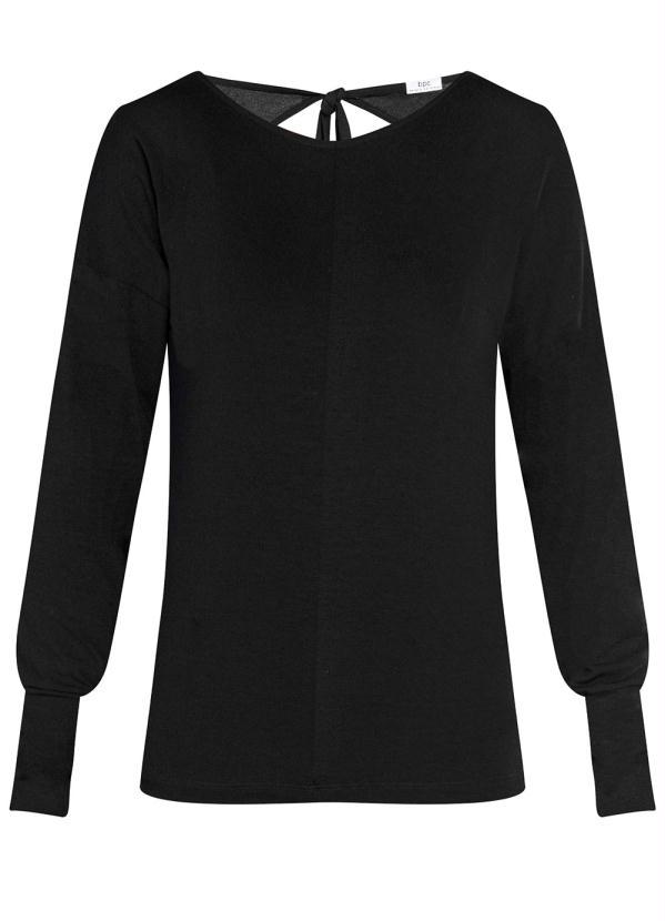 Outlet - Blusa Manga Longa com Amarração Preta 2