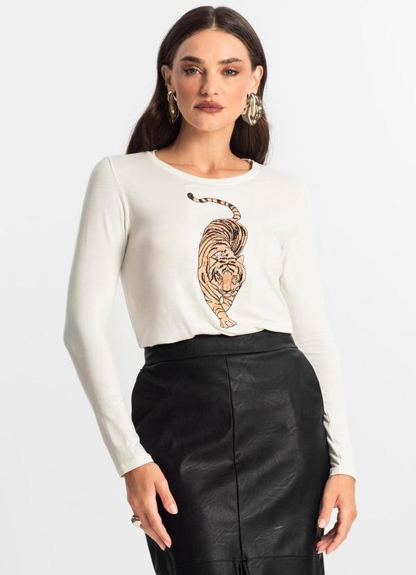 Endless - Blusa Manga Longa com Bordado Bege 4