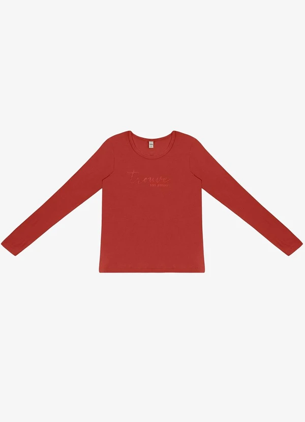 Rovitex - Blusa Manga Longa com Estampa Laranja 5