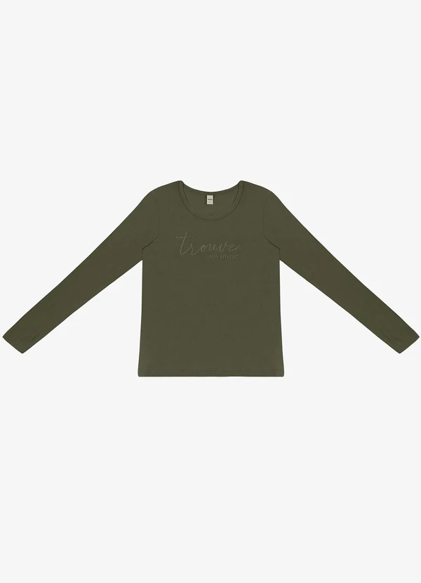 Rovitex - Blusa Manga Longa com Estampa Verde 3