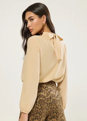 Naguchi - Blusa Manga Longa com Gola Croissant - NAGUCHI