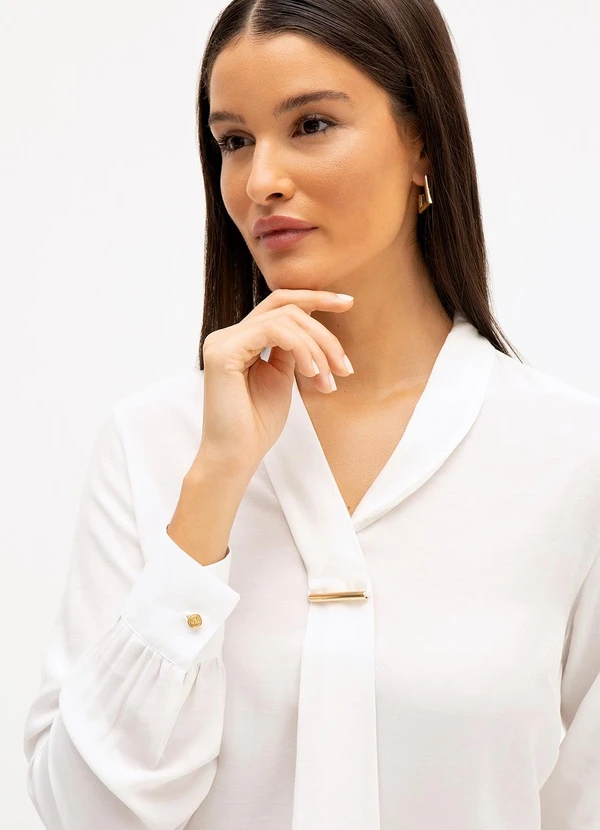 Principessa - Blusa Manga Longa em Viscose Off White Elenice 2