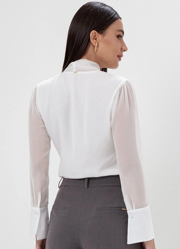 Principessa - Blusa Manga Longa com Laço Off White Rosali 2