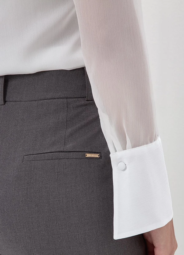 Principessa - Blusa Manga Longa com Laço Off White Rosali 7