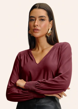 Endless - Blusa Manga Longa com Lastex Vermelho - ENDLESS