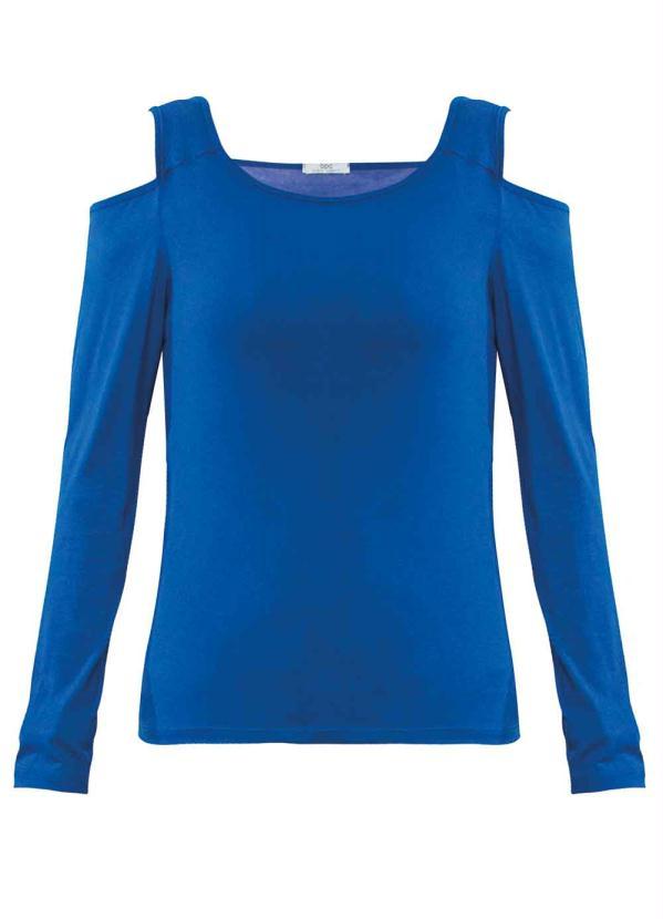 Outlet - Blusa Manga Longa com Ombro de Fora Azul 7