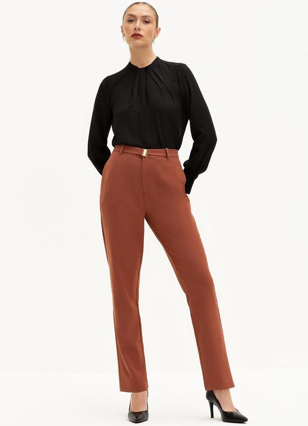 Principessa - Blusa Manga Longa com Pregas Preta Vivi 3