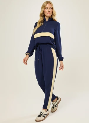 Naguchi - Blusa Manga Longa com Recortes Legion Blue - NAGUCHI