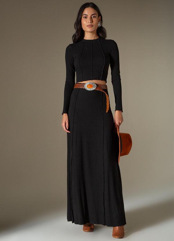 Use Modo - Blusa Manga Longa Costura Aparente Preto 2