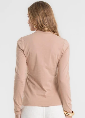 Rovitex - Blusa Manga Longa Cotton Básica Marrom - ROVITEX