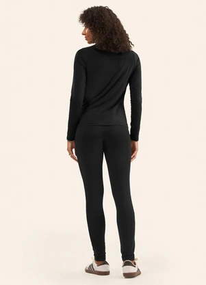 Rovitex - Blusa Manga Longa Cotton Básica Preto - ROVITEX