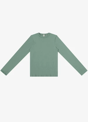 Rovitex - Blusa Manga Longa Cotton Básica Verde - ROVITEX