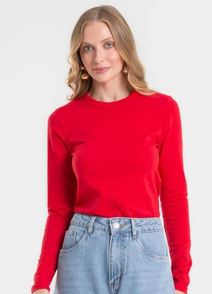 Rovitex - Blusa Manga Longa Cotton Básica Vermelho - ROVITEX
