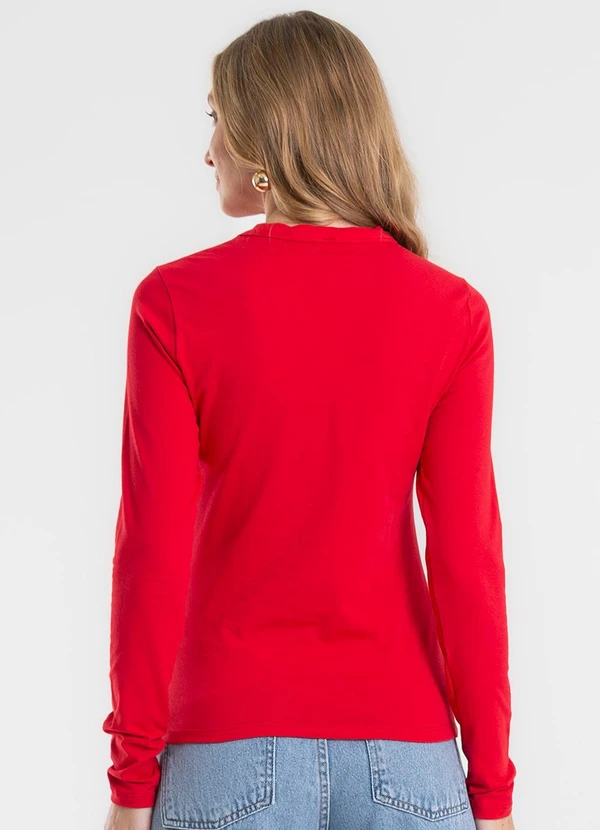 Rovitex - Blusa Manga Longa Cotton Básica Vermelho 2