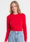Rovitex - Blusa Manga Longa Cotton Básica Bege - variação: Vermelho