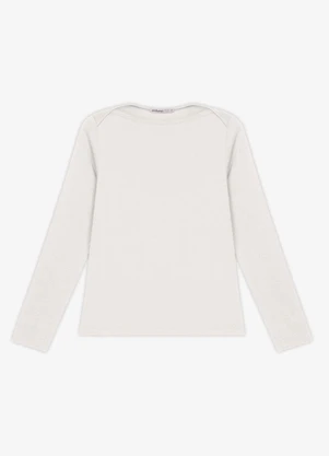 Endless - Blusa Manga Longa Decote Canoa Bege - ENDLESS