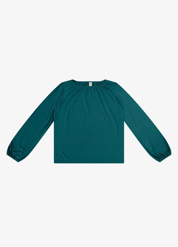 Rovitex - Blusa Manga Longa Decote Canoa Verde 1