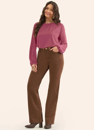 Rovitex - Blusa Manga Longa Decote Canoa Vermelho - ROVITEX