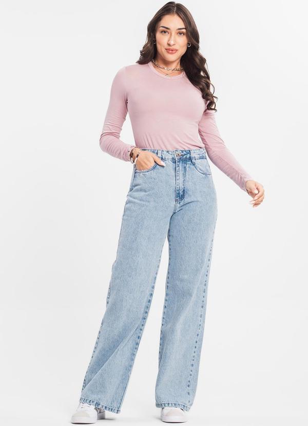 Rovitex - Blusa Manga Longa Decote V Básica Rosa 3