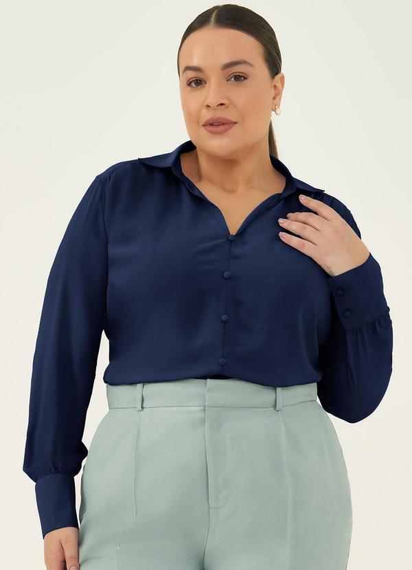 Principessa - Blusa Manga Longa em Crepe Marinho Audrey 3