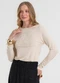 Rovitex - Blusa Manga Longa em Molecotton Preto - variação: Bege