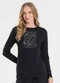 Rovitex - Blusa Manga Longa em Molecotton Preto - variação: Preto