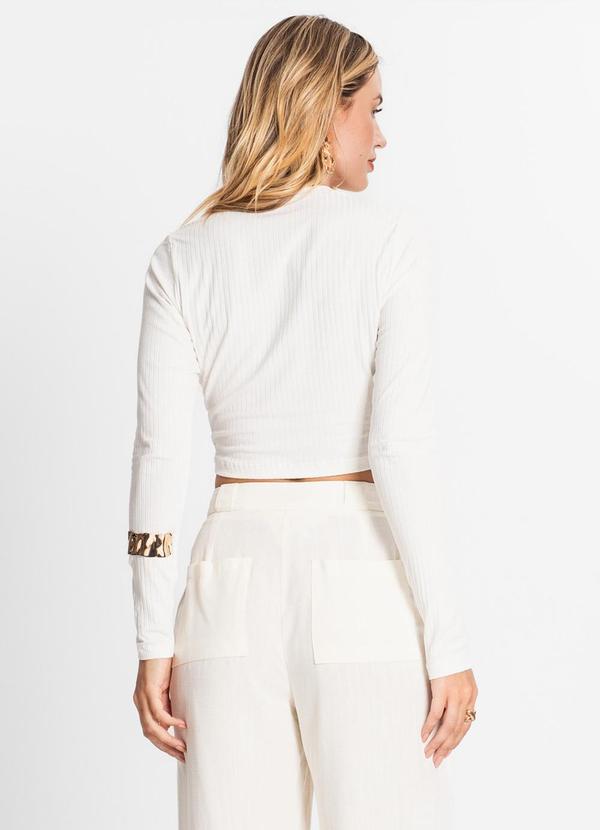 Endless - Blusa Manga Longa em Ribana Canelada Bege 2