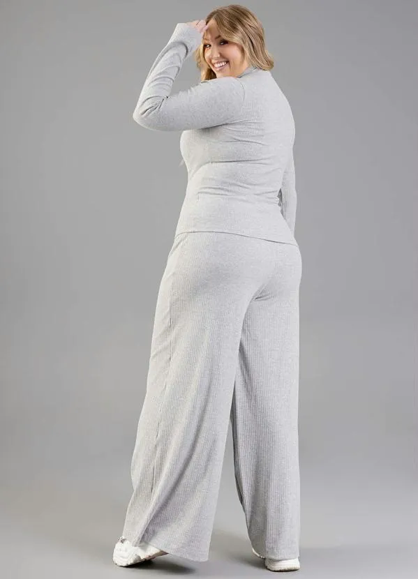 Just Basic - Blusa Manga Longa em Ribana Cinza 4