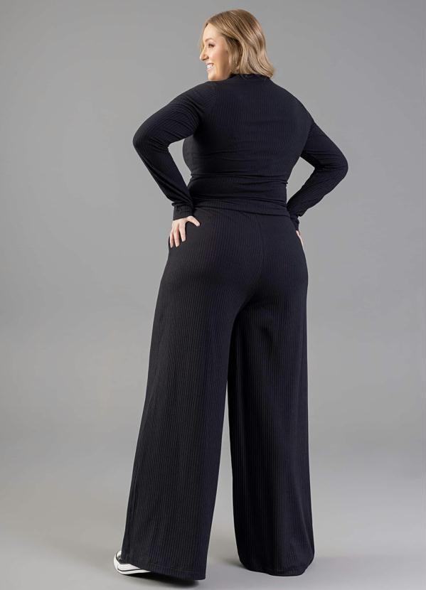 Just Basic - Blusa Manga Longa em Ribana Preto 4