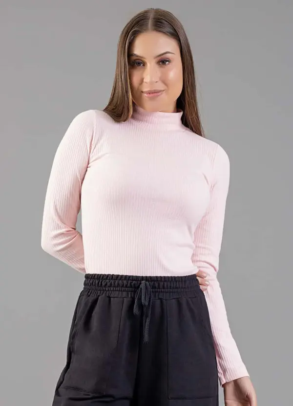 Just Basic - Blusa Manga Longa em Ribana Roxo
