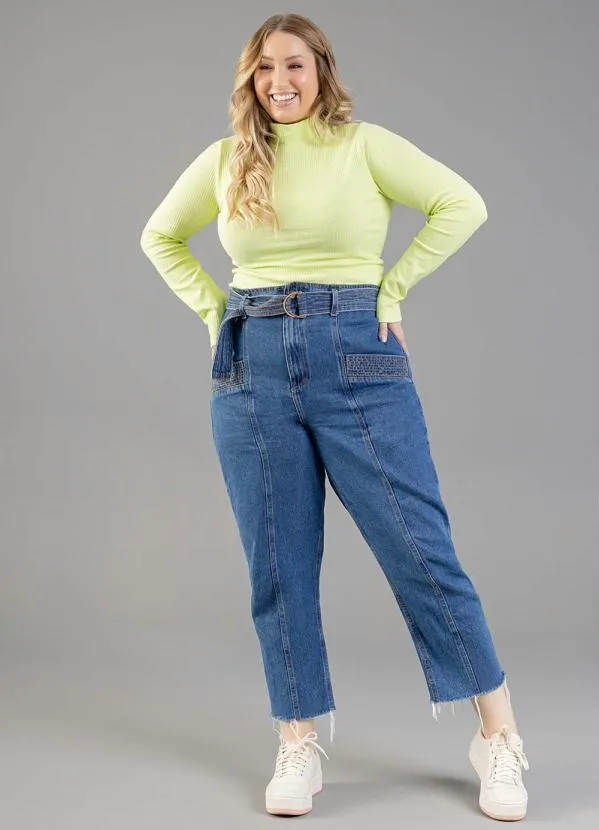 Just Basic - Blusa Manga Longa em Ribana Verde