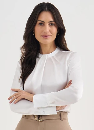 Principessa - Blusa Manga Longa em Seda Off White Valquiria - PRINCIPESSA