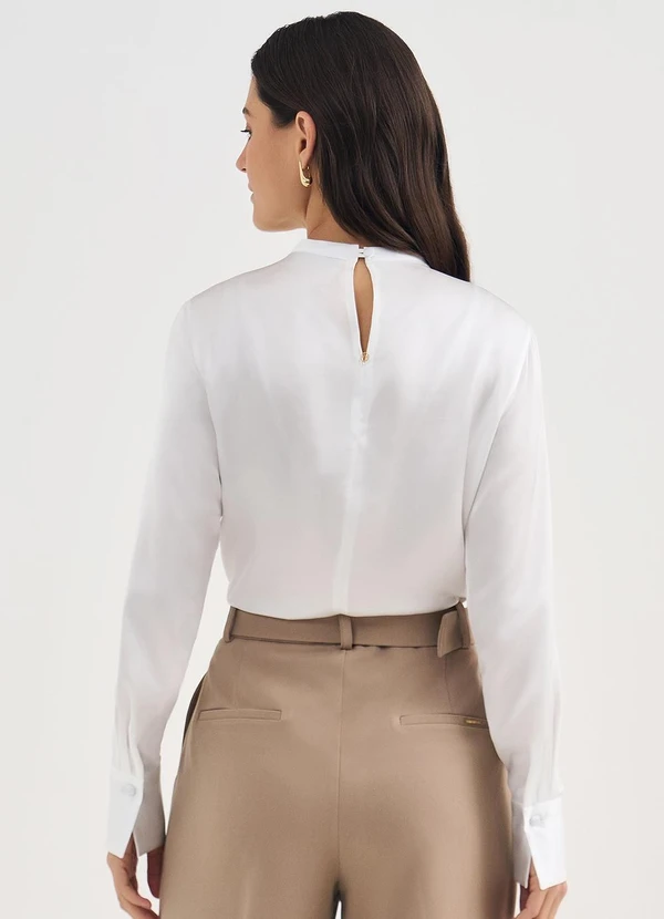 Principessa - Blusa Manga Longa em Seda Off White Valquiria 2