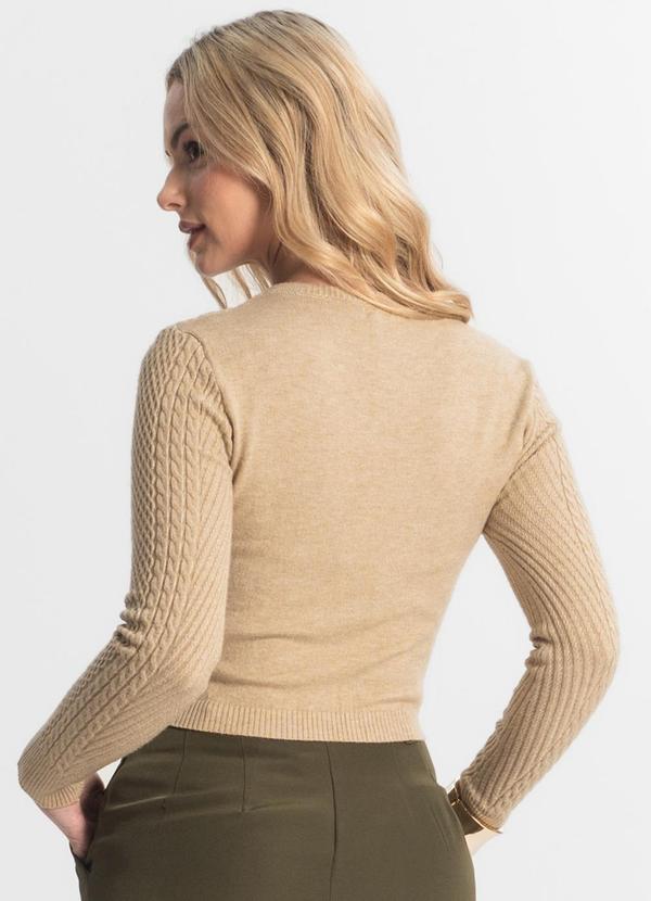 Rovitex - Blusa Manga Longa em Tricot Epifani Bege 2