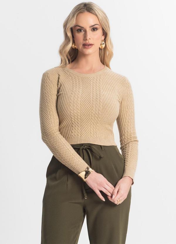 Rovitex - Blusa Manga Longa em Tricot Epifani Bege 4