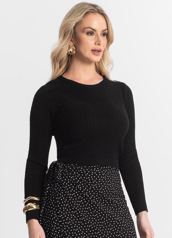 Rovitex - Blusa Manga Longa em Tricot Epifani Preto