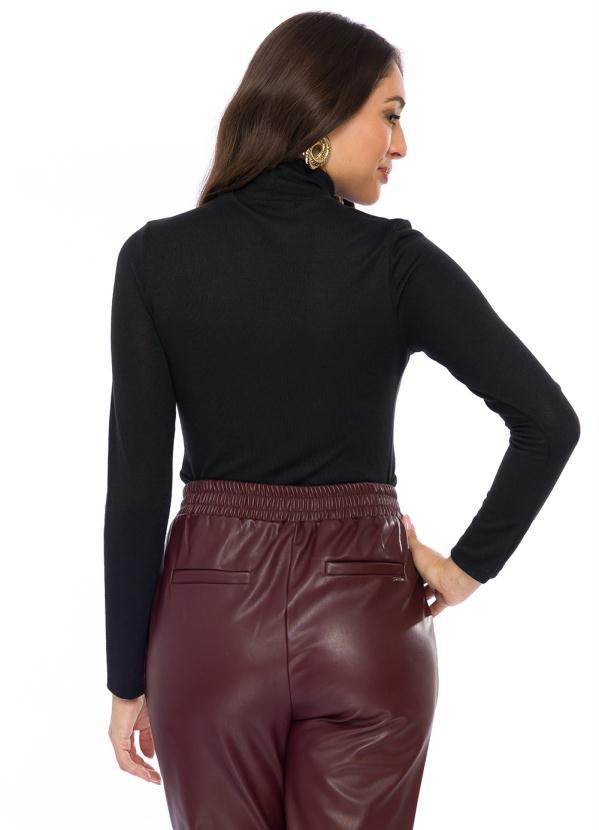 Doce Trama - Blusa Manga Longa em Tricot Preto 2