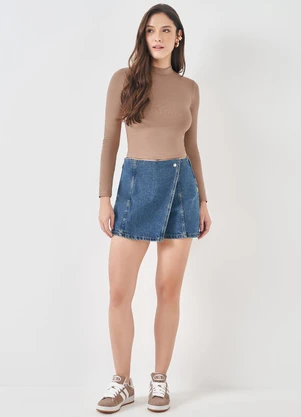 Sofie - Blusa Manga Longa em Tricota Lurex Marrom - SOFIE