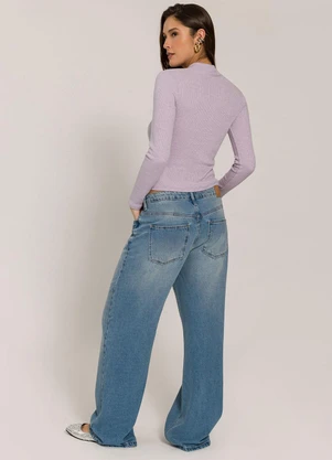 Sofie - Blusa Manga Longa em Tricota Lurex Roxo - SOFIE