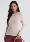 Endless - Blusa Manga Longa em Visco Tricot Bege - variação: Bege